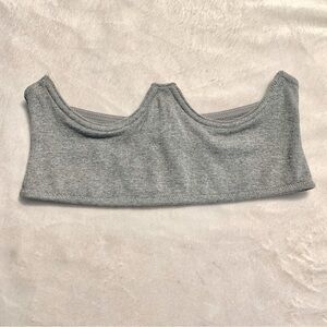 NEW Urban Outfitters Corset Belt Small Silence+Noise Grey Ribbed Zip-Up